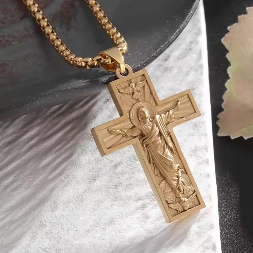 Gold Cross Pendant Necklace